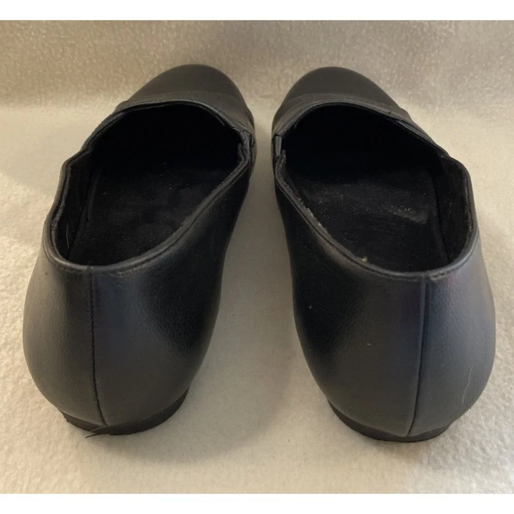 Easy Street Crisscross Slip On Black Ballet Flats Dress Comfort Shoes Womens 11M